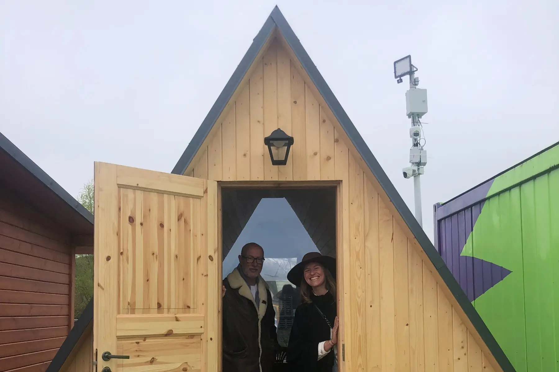 Seeing the model of the Warm Hearts floating sauna for the first time. The model is made by the partners: Horizon Cabins.