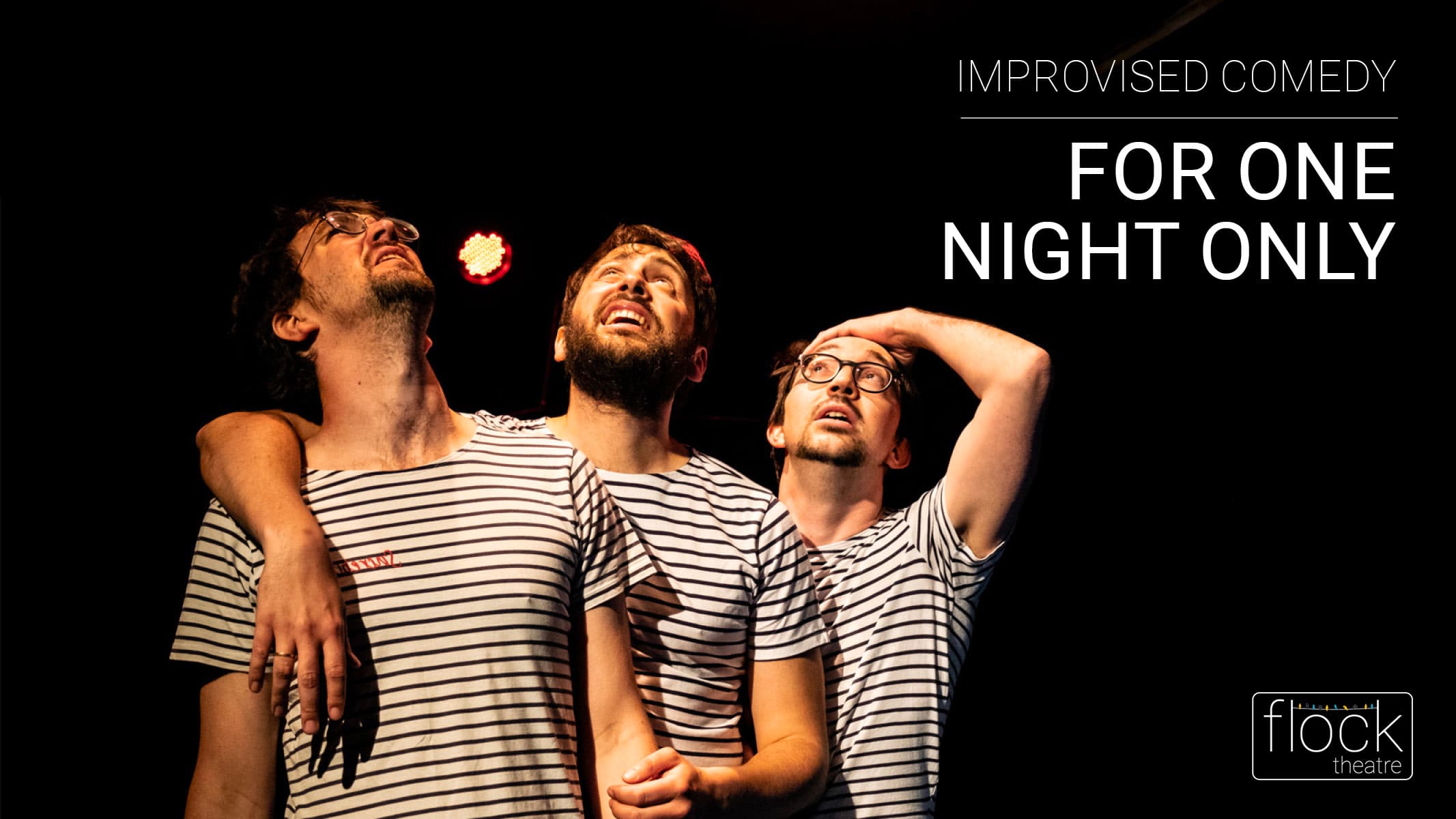 3 acteurs kijken omhoog