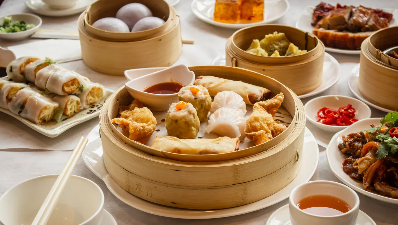 Steamed dumplings and dim sum at Full Moon Garden Chinese restaurant
