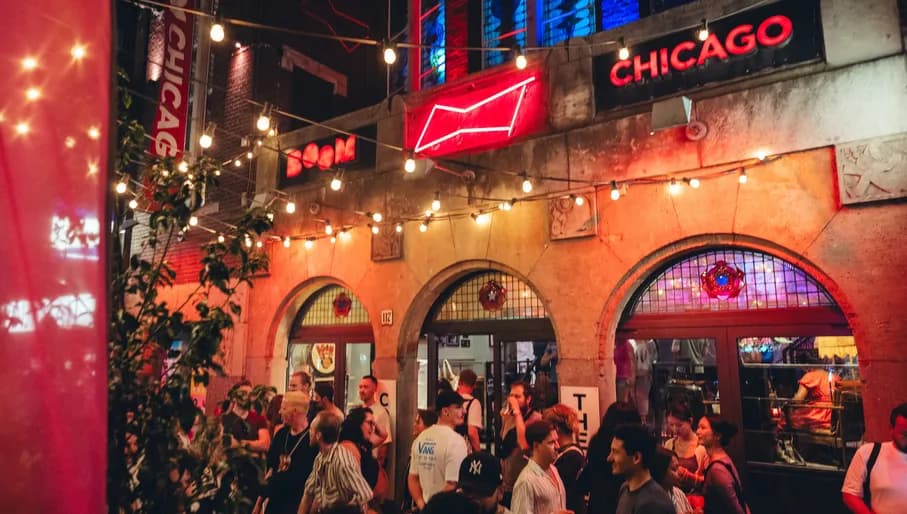 Exterior of comedy club at Boom Chicago Comedy Festival