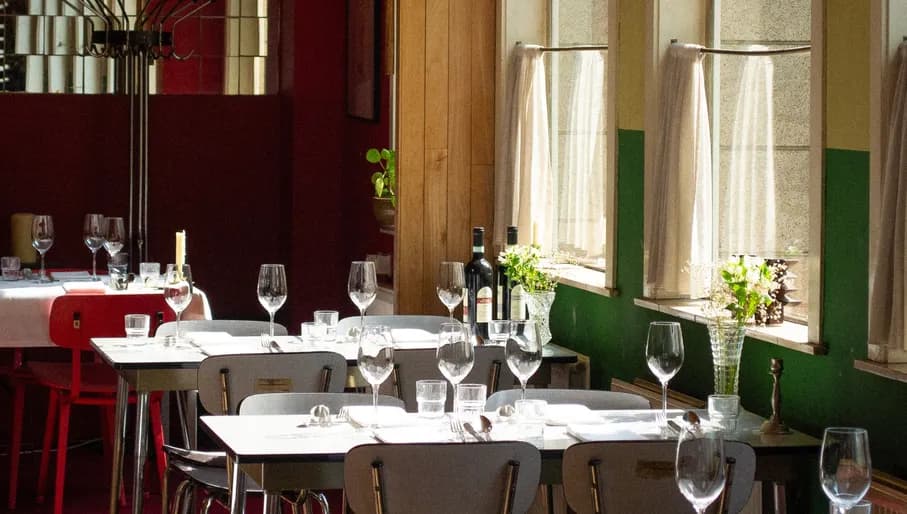 Café Modern interior and table setting