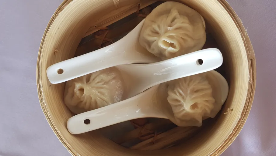 Steamed dumplings at Sea Palace Chinese restaurant at Oosterdok