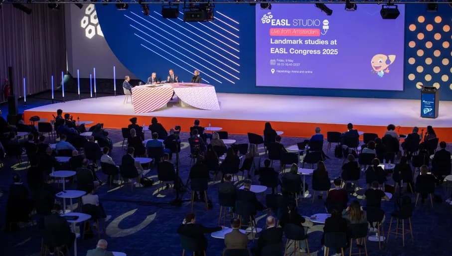 EASL Congress 2025, Amsterdam, Netherlands.
Photo shows: EASL Studio Session.

Photo©Steve Forrest/EASL/Workers’ Photos