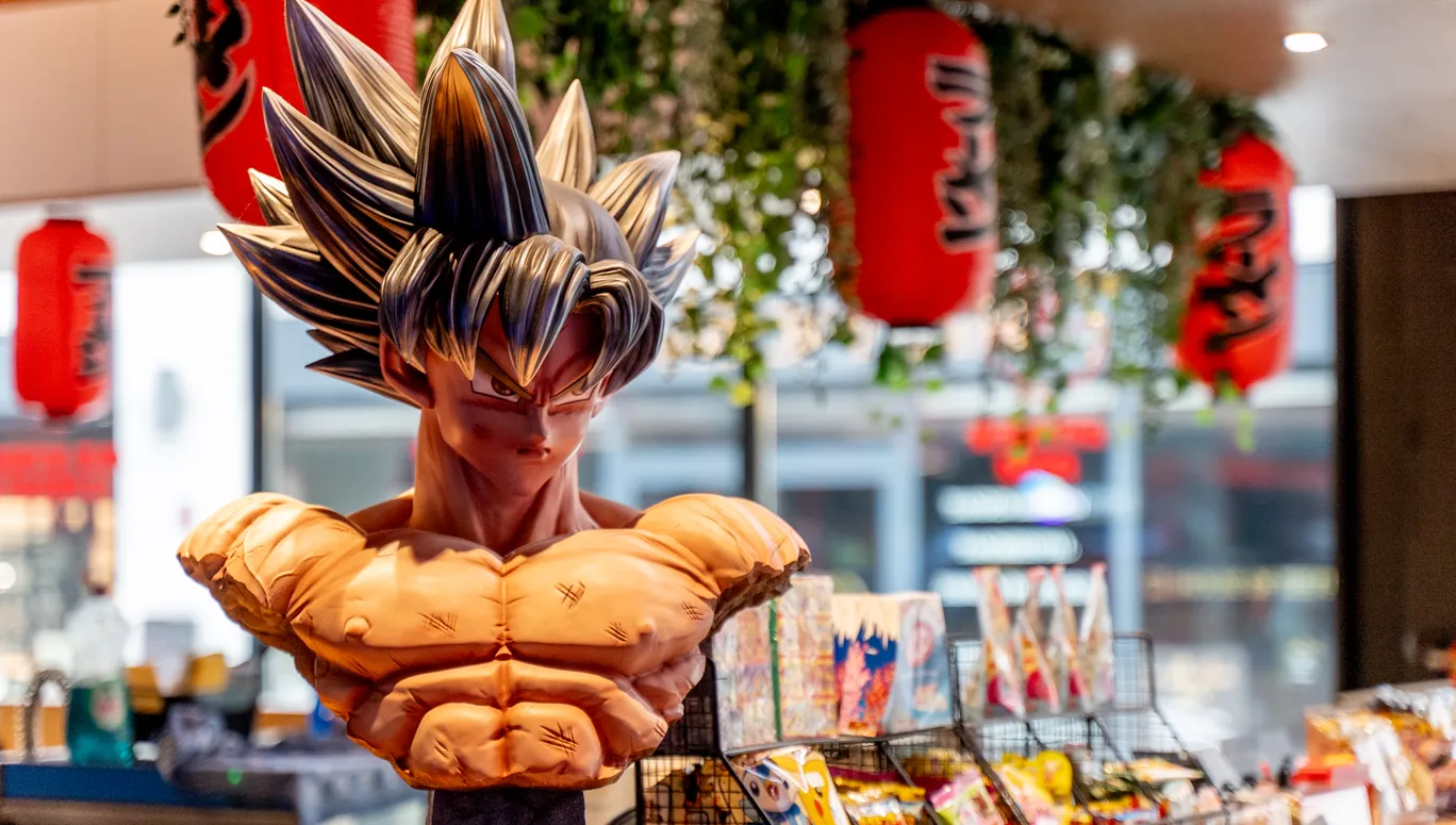 Molly's Arena arcade displaying an anime character