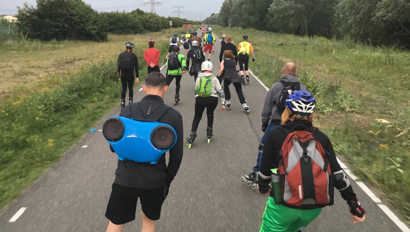 Friday Night Skate people skating through nature