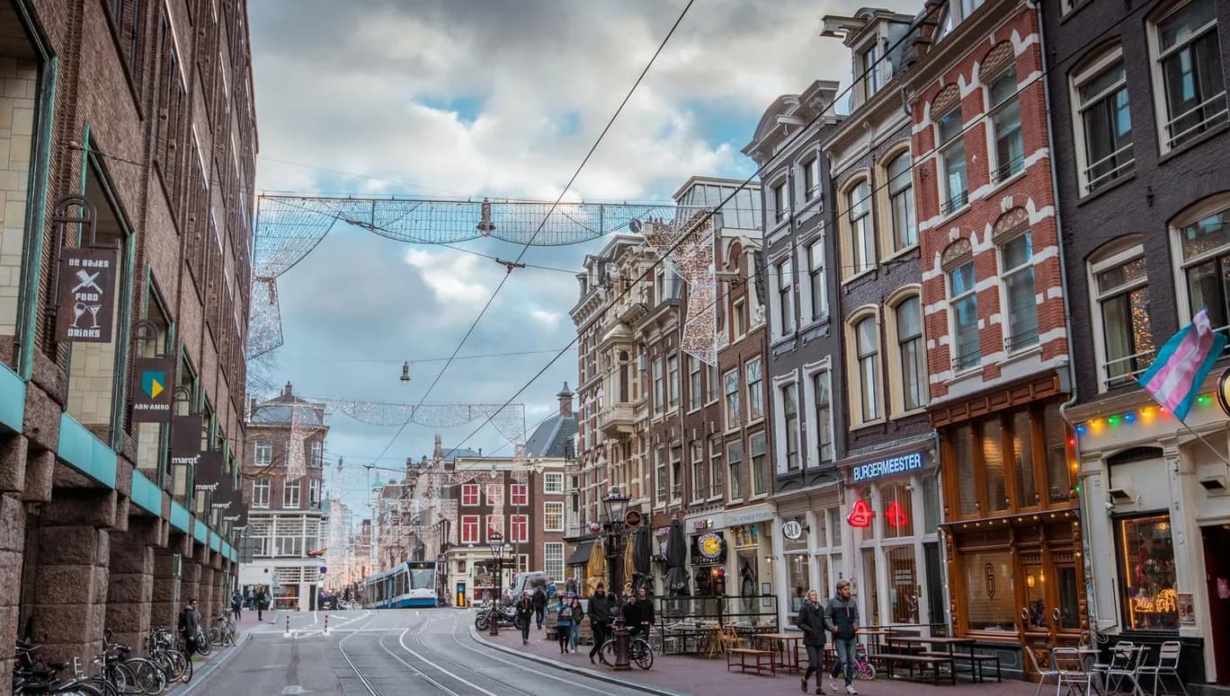 Christmas decorations at the Utrechtsestraat shopping street