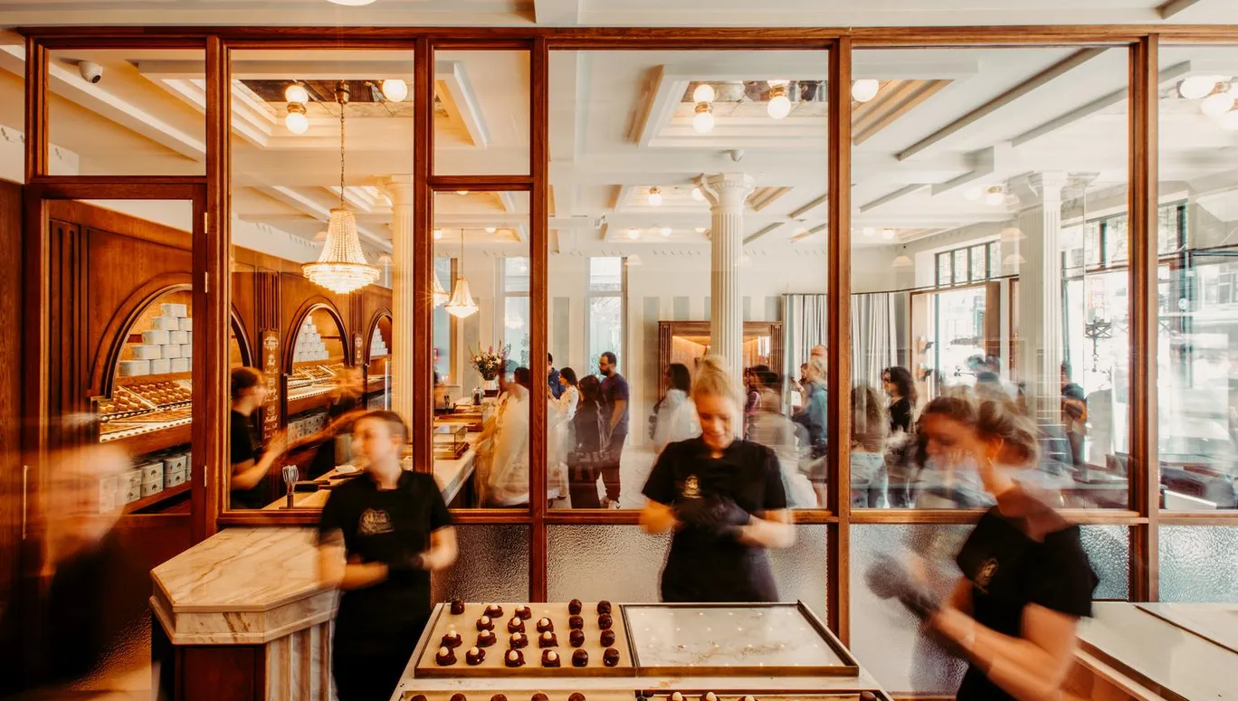 Interior and cookies on display at Van Stapele Koekmakerij