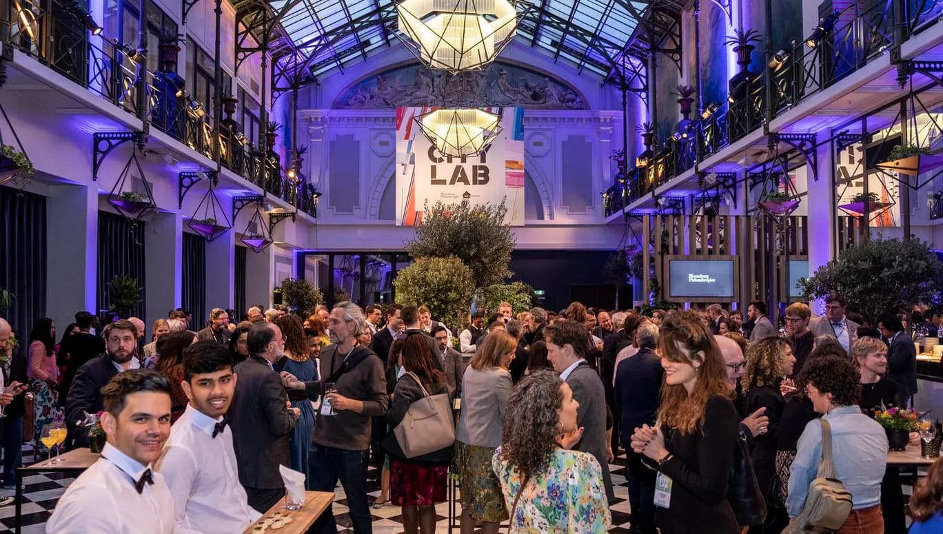 Netherlands. Amsterdam, 09-10-2022. Photo©PatrickPost. Welcome reception at Wintergarden in Hotel Krasnapolsky at Bloomberg City Lab. 