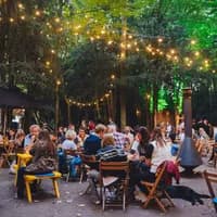 Amsterdamse Bos Theater people sitting on a terrace organised by Cinetree