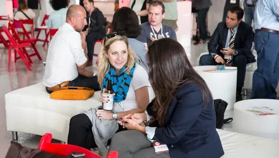 Startup founders chatting