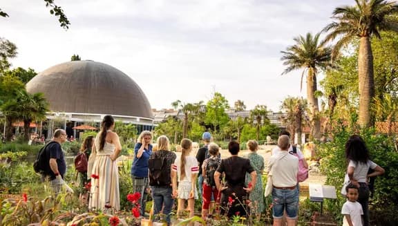 Visitors taking a guided tour in Artis Zoo