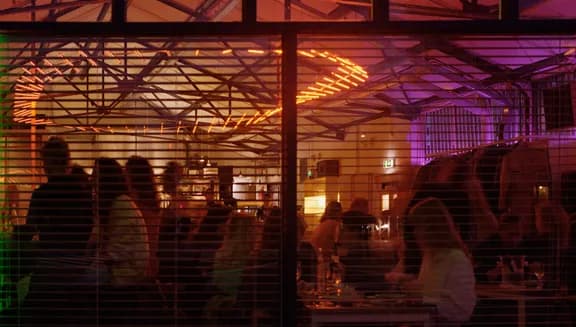 Corner Store restaurant through the window