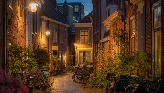 Townhouses alley in Haarlem