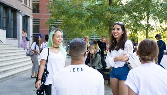 Students in a schoolyard