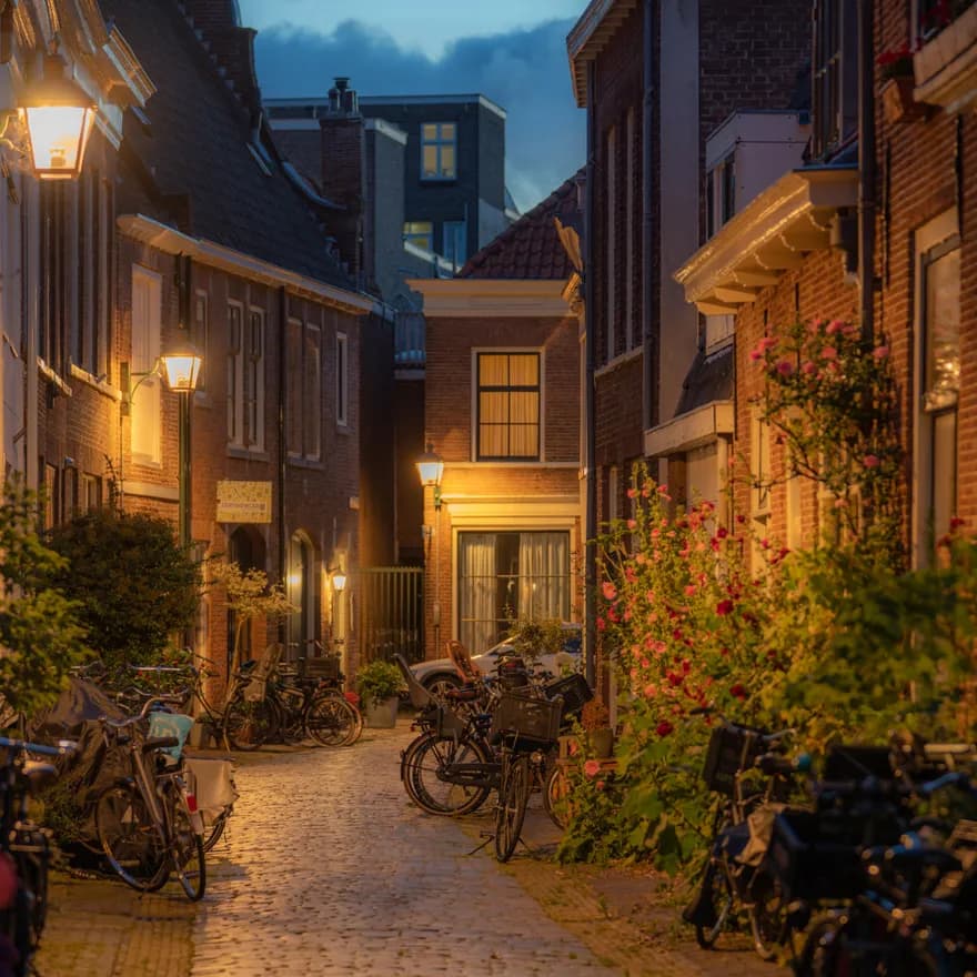 Townhouses alley in Haarlem