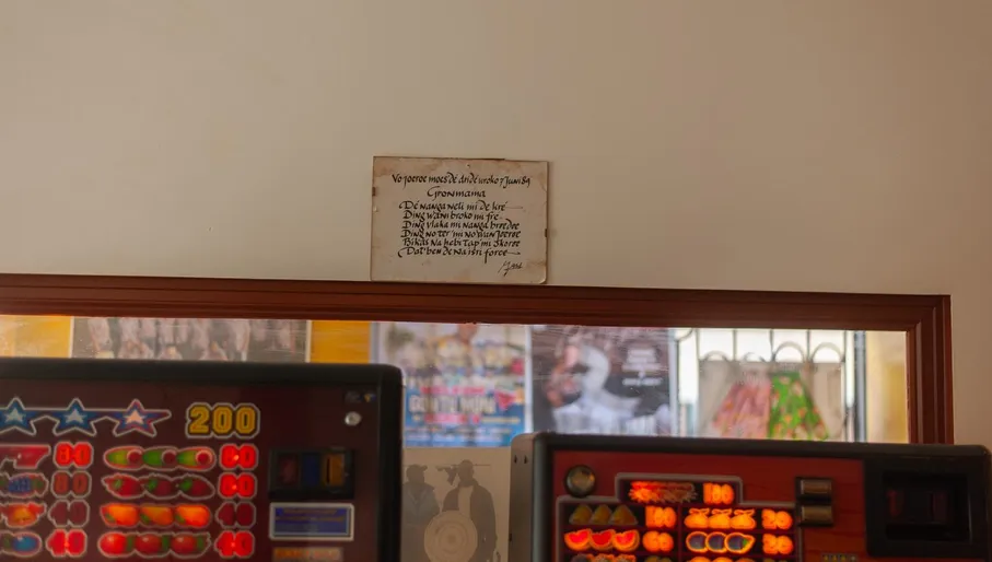 Interior of New Draver roti shop Amsterdam