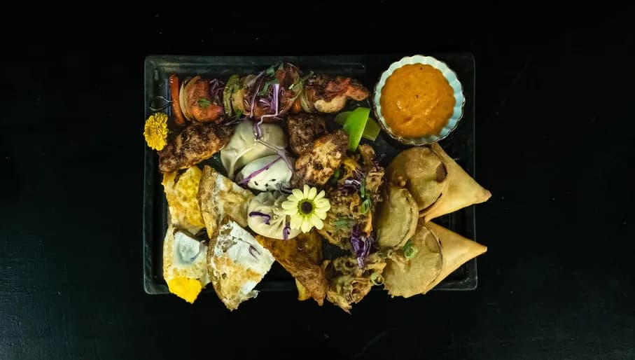 Dishes at Lakhay - Nepalese & Tibetan Restaurant on the Albert Cuypstraat in De Pijp