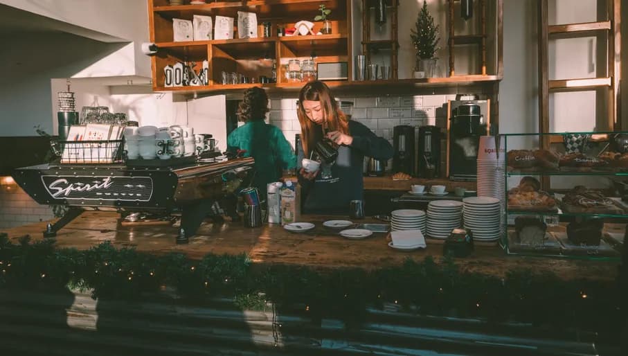 LOT61 Café barista preparing a coffee