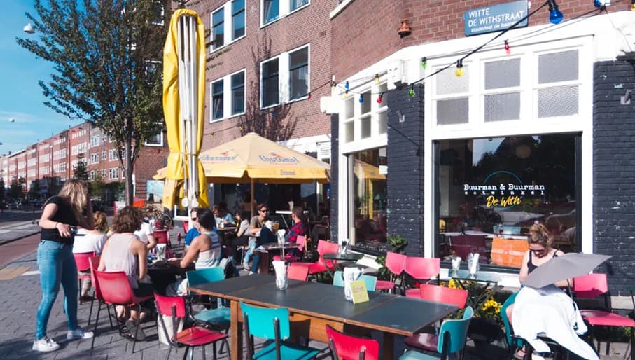 People sitting outside Buurman De With