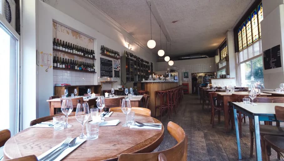 Inside Binnenvisser wine bar