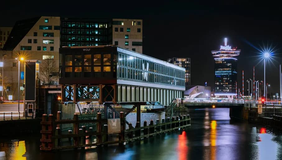 Exterior of Wolf Atelier restaurant at Westerdok