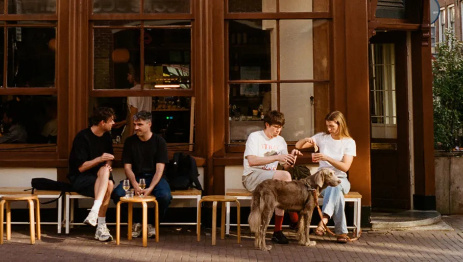 Calisto people sitting on the terrace