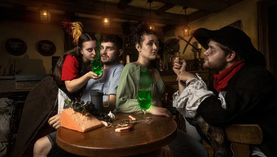 The Amsterdam Dungeon people posing with the collection