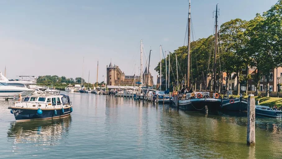 Boat at the Gooi Vecht & Flevoland Lake