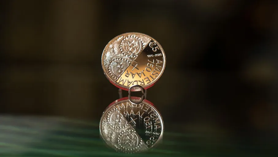 Herdenkingsmunt Amsterdam 750 jaar.