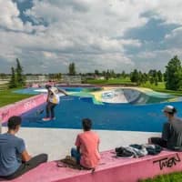 Kids skating at Nelson Mandela Park