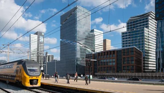 The train station Amsterdam South at the financial center Zuidas