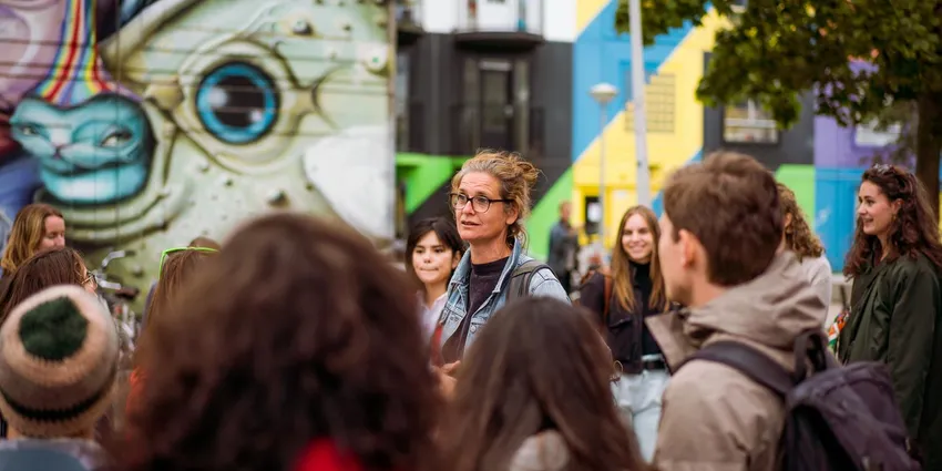 Street art tour at Heesterveld Creative Community during 24H Zuidoost 2022.