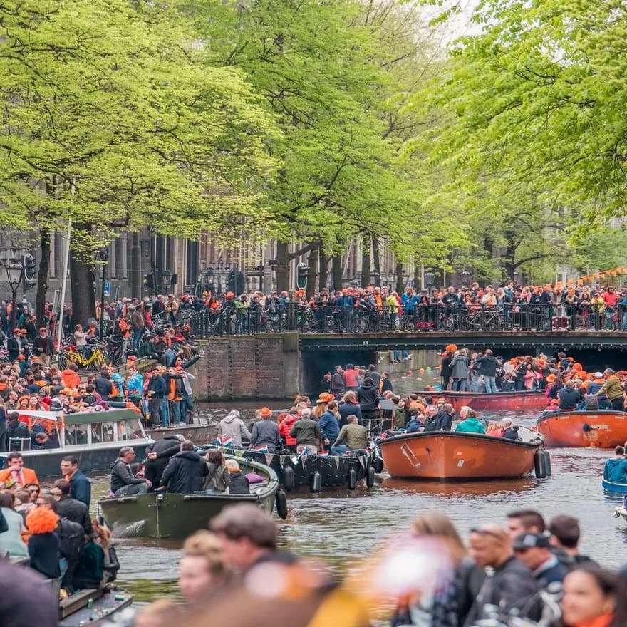 Koningsdag or King's Day is a national holiday in the Kingdom of the Netherlands. Celebrated on 27 April, the date marks the birth of King Willem-Alexander.
Celebrations: Partying, wearing orange costumes, concerts, and traditional local gatherings.