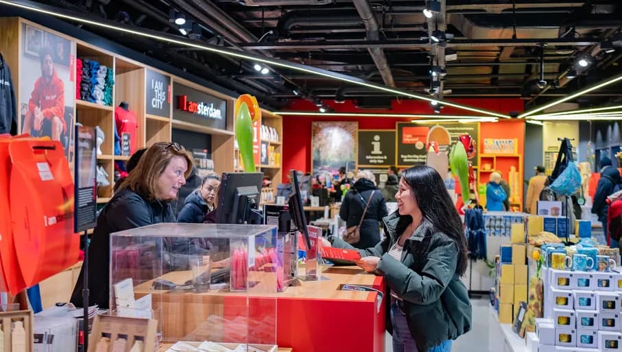 Interaction between Store employee and customers.