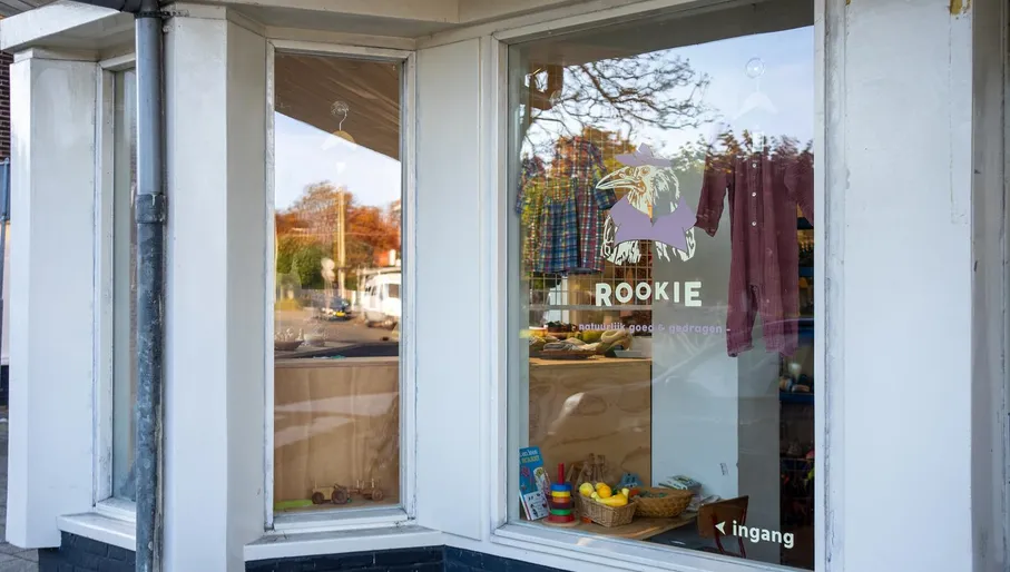 Rookie, store for children items. Exterior, window with clothes hanging.
Content Creation Day in Amsterdam Noord, North