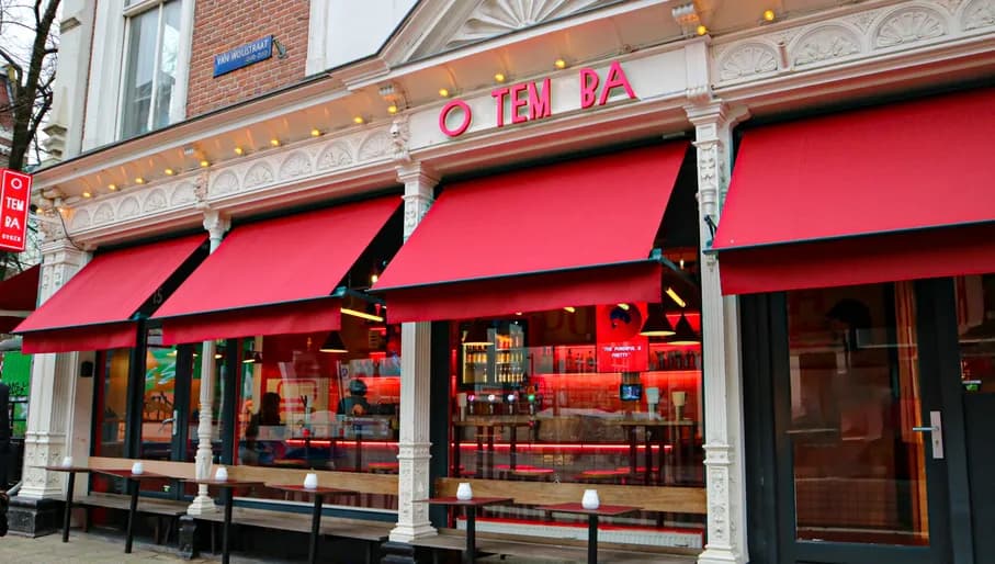 Exterior of OTEMBA-gyoza Japanese restaurant on Van Woustraat in De Pijp