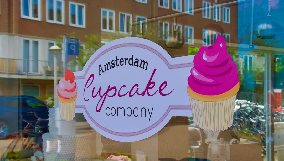 Sign of Amsterdam cupcake company
