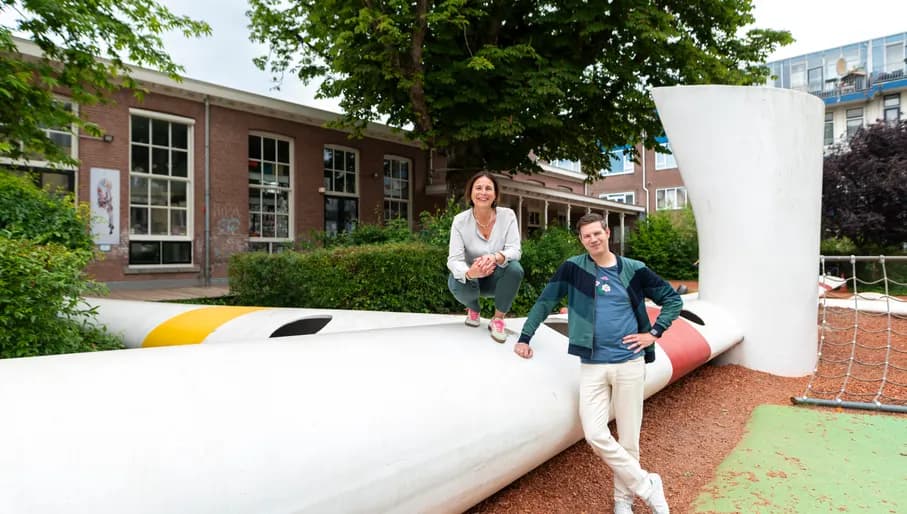 playground made from wind turbine blades