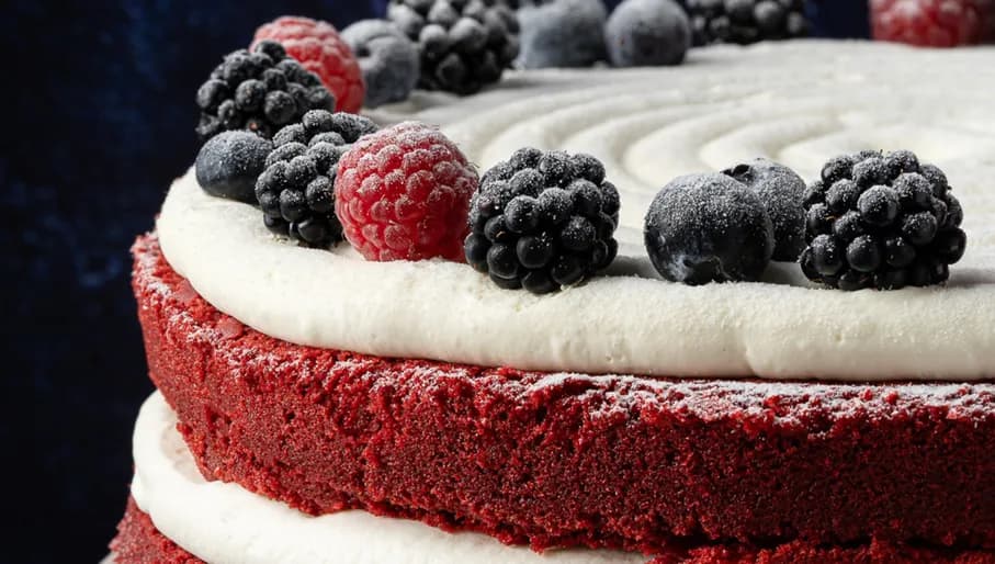 Patisserie Rijkhoff red velvet cake close-up